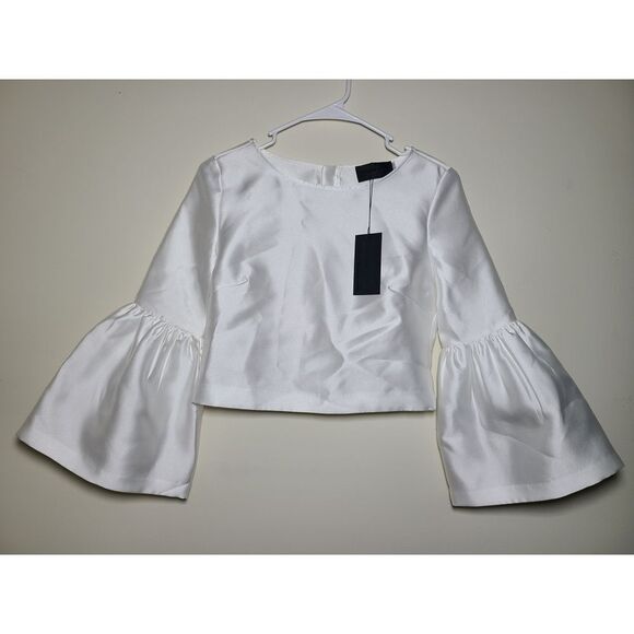 NWT|Revolve Blaque Label Bell Sleeve Cropped Zipper Top, XS - Picture 1 of 5